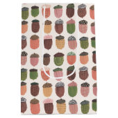 キュートアコーンガール誕生日ピンクミディアム抱き枕 ミディアムペーパーバッグ (裏面)