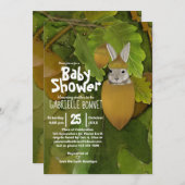 キュートアコーンベビーバニー | Acorn Tree 招待状 (正面/裏面)