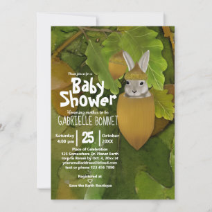 キュートアコーンベビーバニー   Acorn Tree 招待状