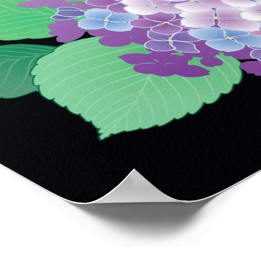 キュートアジサイ日本のフローラファインアート ポスター (角)