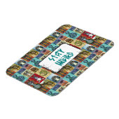 キュートアニマルコラージュフォークアートデザインステイ風変わり マグネット (左側)