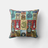 キュートアニマルコラージュフォークアートデザイン クッション (裏面)