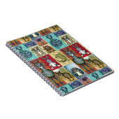 キュートアニマルコラージュフォークアートデザイン ノートブック (右側)