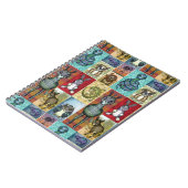 キュートアニマルコラージュフォークアートデザイン ノートブック (左側)