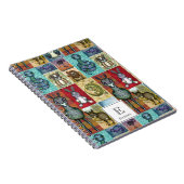 キュートアニマルコラージュフォークアートデザイン パーソナライズされた ノートブック (右側)