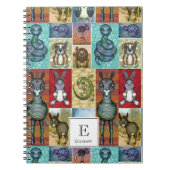 キュートアニマルコラージュフォークアートデザイン パーソナライズされた ノートブック (正面)
