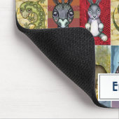 キュートアニマルコラージュフォークアートデザイン パーソナライズされた マウスパッド (コーナー)