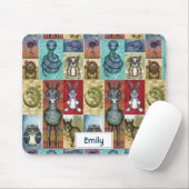 キュートアニマルコラージュフォークアートデザイン パーソナライズされた マウスパッド (マウス)