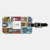 キュートアニマルコラージュフォークアートデザイン パーソナライズされた ラゲッジタグ (正面横)