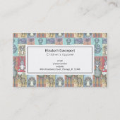 キュートアニマルコラージュフォークアートデザイン 名刺 (裏面)