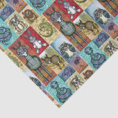 キュートアニマルコラージュフォークアートデザイン 薄葉紙 (詳細)