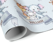 キュートアニマルズキリンコアラブルーカスタム ラッピングペーパー (ロールコーナー)