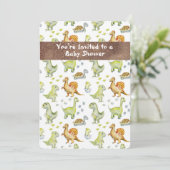 キュートアニマルディナソーア可愛らしいベビー 招待状 (スタンド正面)