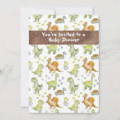 キュートアニマルディナソーア可愛らしいベビー 招待状 (正面)
