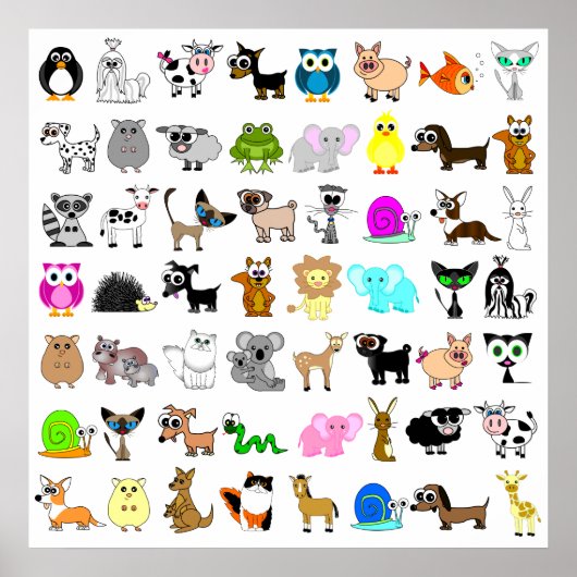 キュートアニマルラバープリント ポスター (正面)