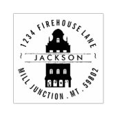 キュートアパートメント建物差出人住所スタンプ ラバースタンプ (インプリント)