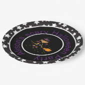 キュートアフリカンアメリカン魔女ハローウィンパーティ ペーパープレート (アングル)