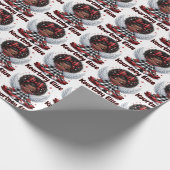 キュートアフロエンジェル小さな女の子レッド&ブラッククリスマス ラッピングペーパー (角)