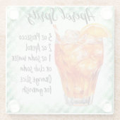 キュートアペロルカクテルレシピ ガラスコースター (裏面)