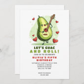 キュートアボカドカスタム誕生日 招待状 (正面/裏面)