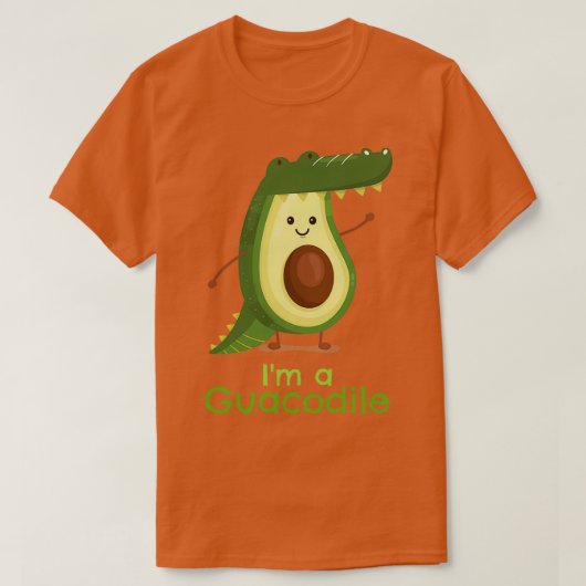 キュートアボカドグアカモールワニGuacodile Tシャツ (デザイン正面)