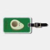 キュートアボカドスケッチカスタムグリーン ラゲッジタグ (正面横)