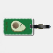 キュートアボカドスケッチカスタムグリーン ラゲッジタグ (裏面横)