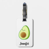 キュートアボカドスケッチ名前をカスタムする ラゲッジタグ (裏面縦)