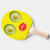 キュートアボカド顔イエローレッドリップ 卓球ラケット (横)