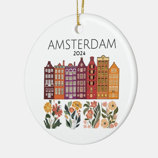 キュートアムステルダムフローラカナルハウシズ セラミックオーナメント (左)