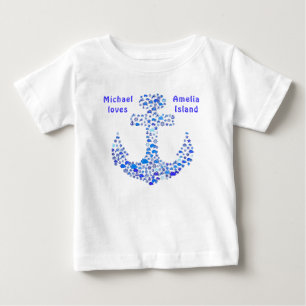 キュートアメリアアイランドシークリーチャーいかりベビーシャツ ベビーTシャツ