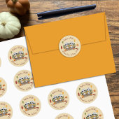 キュートアライグマ秋の封筒用シール ラウンドシール