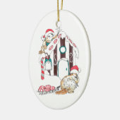 キュートアラスカワイルドライフクリスマスツリーオーバルオーナメント セラミックオーナメント (左)
