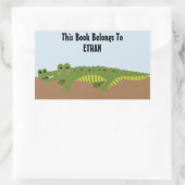 キュートアリゲパーソナライズされたーター蔵書票 長方形シール (バッグ)