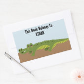 キュートアリゲパーソナライズされたーター蔵書票 長方形シール (封筒)