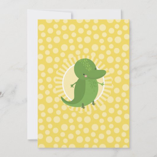 キュートアリゲータークロス誕生日招待状ボーイガール 招待状 (裏面)