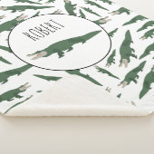 キュートアリゲーターワニ模様名前をカスタムする シェルパブランケット (3/4)