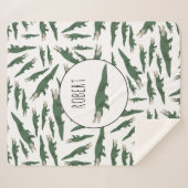 キュートアリゲーターワニ模様名前をカスタムする シェルパブランケット (正面(横))