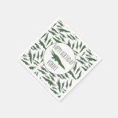 キュートアリゲーターワニ模様名前をカスタムする スタンダードカクテルナプキン (角)