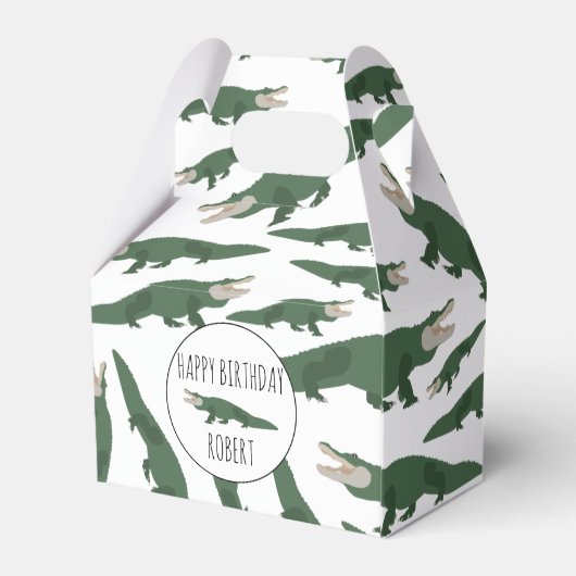 キュートアリゲーターワニ模様名前をカスタムする フェイバーボックス (裏面サイド)