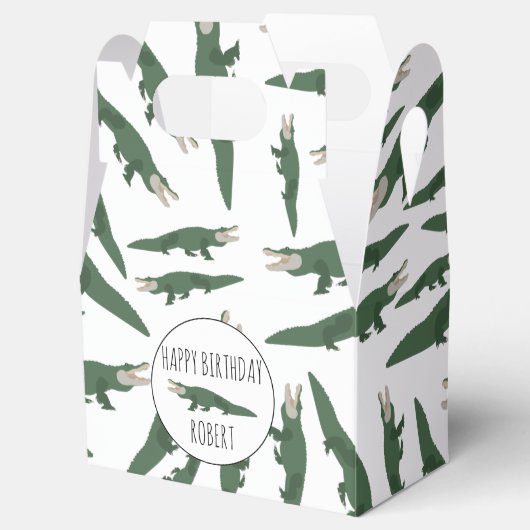 キュートアリゲーターワニ模様名前をカスタムする フェイバーボックス (オープン)