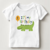 キュートアリゲーター誕生日 ベビーTシャツ (正面)
