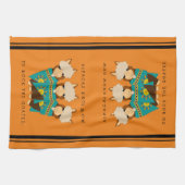 キュートアルパカスロッキングゲーテ&ティール(緑がかった色)セラペ キッチンタオル (横)