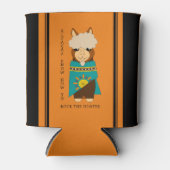 キュートアルパカスロッキングゲーテ&ティール（緑がかった色）セラペ 缶クーラー (正面)