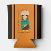 キュートアルパカスロッキングゲーテ&ティール（緑がかった色）セラペ 缶クーラー (裏面)