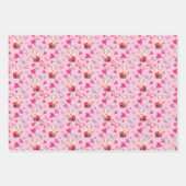 キュートアルパカバレンタインデーラッピング紙 ラッピングペーパーシート (正面2)