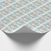 キュートアルパカベビーパステルウォーターカラーパターン ラッピングペーパー (角)