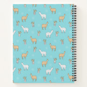 キュートアルパカラマカクタスパターン ノートブック (裏面)