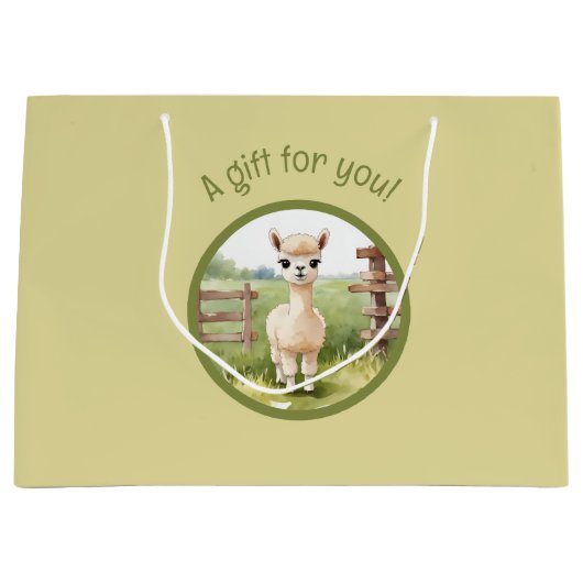 キュートアルパカ抱き枕 ラージペーパーバッグ (正面)