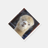 キュートアルパカ顔 スタンダードカクテルナプキン (角)